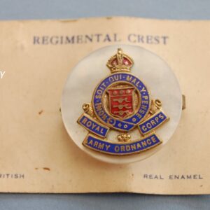 sweetheart badge with RAOC crest on a mother of pearl disc