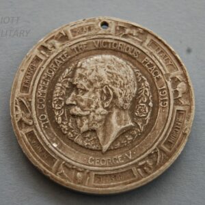 medal with side profile of King George V and the names of allied countries involved in WW1
