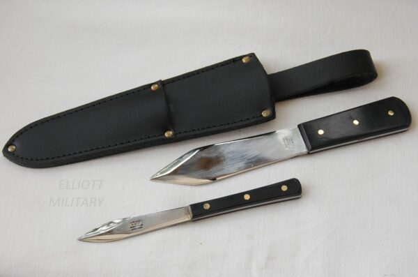 two throwing knives with sheath