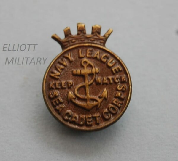 bronze badge with anchor and crown and title