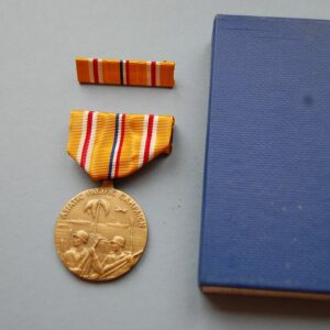 medal with box and ribbon brooch