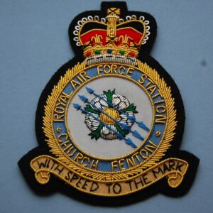 RAF blazer badge showing Church Fenton crest