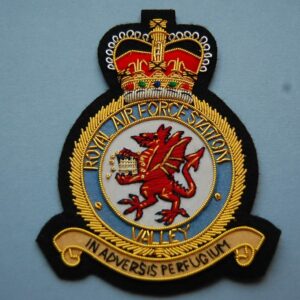 blazer badge with the crest of RAF station Valley
