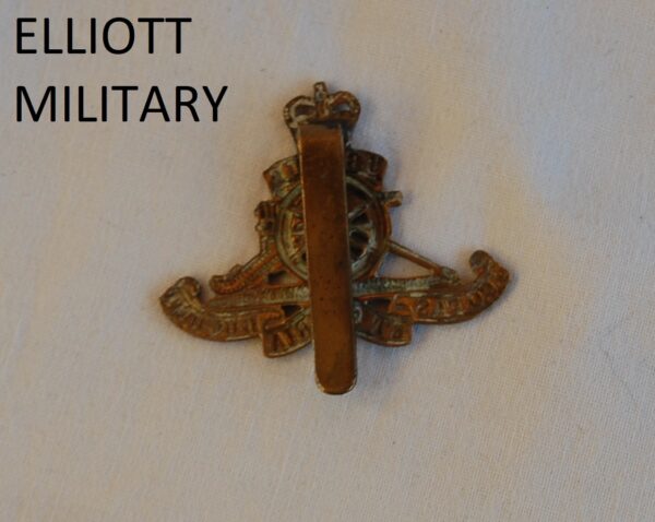 Royal Artillery Queens Crown Brass Beret Badge - Elliott Military
