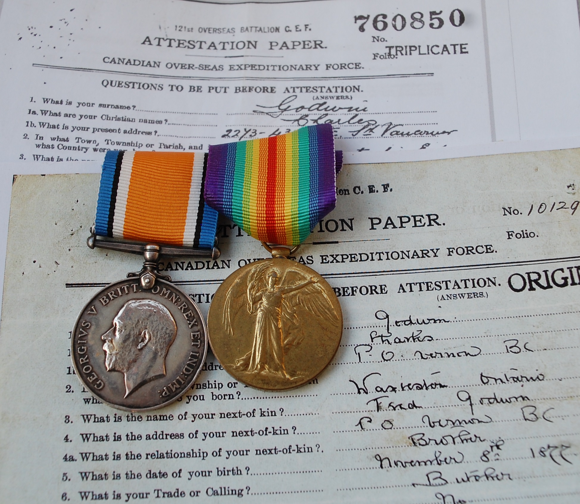 WW1 PAR GODWIN CANADIAN 102